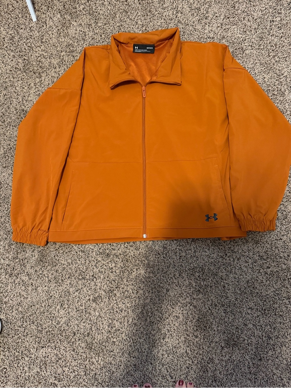 Under Armour Burnt Orange Loose Fit Full Zip Jacket Large